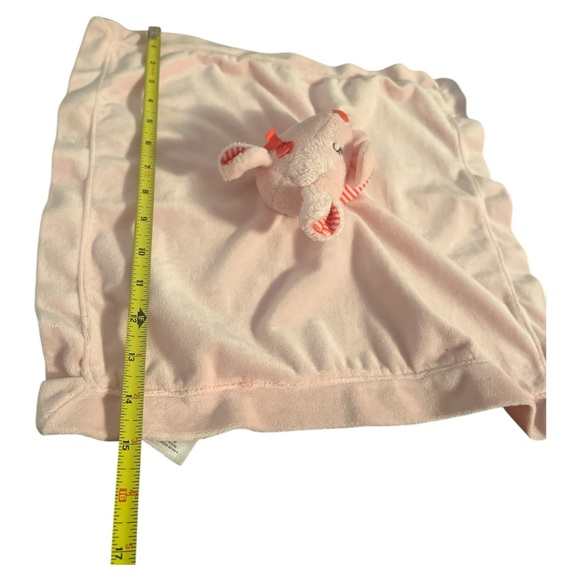 Carters Pink Mouse Bow Satin Security Blanket Rattle Red Striped Ears Lovey - Picture 6 of 6
